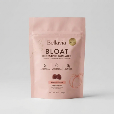 Bellavia Bloat Digestive Gummies — Peach Lemon (28 Gummies).