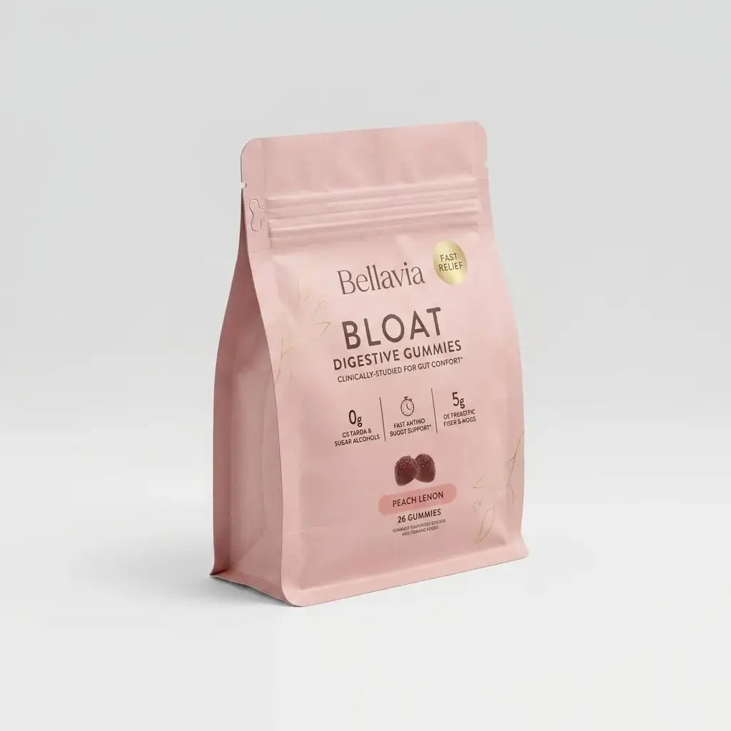 Bellavia Bloat Digestive Gummies — Peach Lemon (28 Gummies).