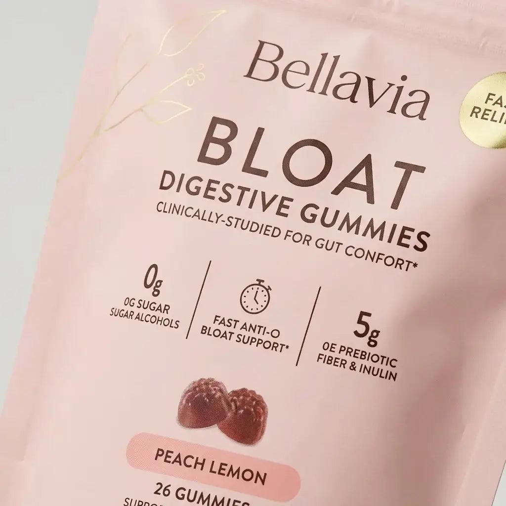 Bellavia Bloat Digestive Gummies — Peach Lemon (28 Gummies).