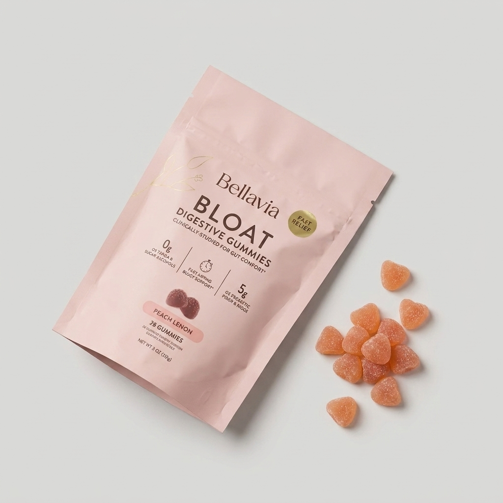 Bellavia Bloat Digestive Gummies — Peach Lemon (28 Gummies).